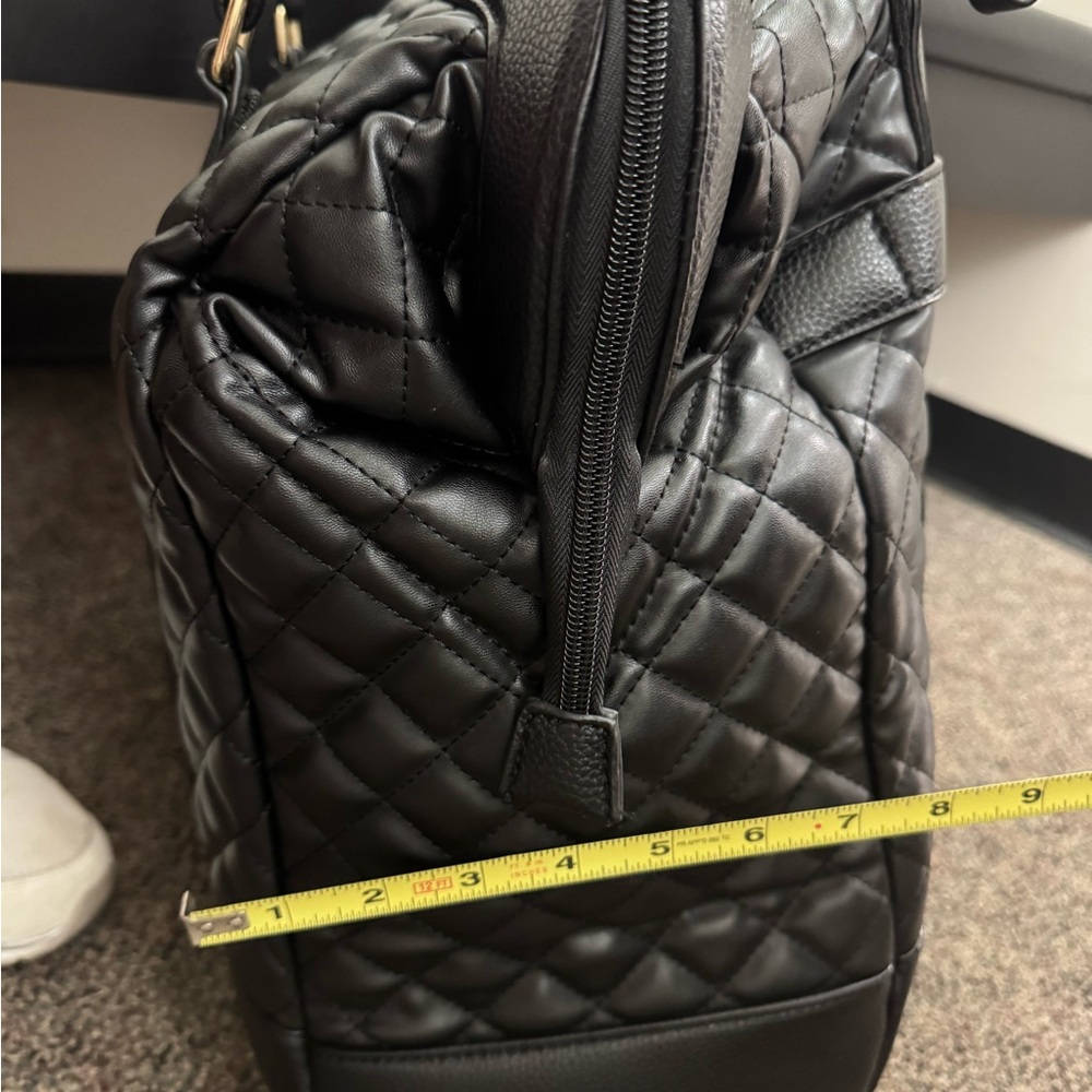 Quilted Black Rolling Laptop Tote - Picture 6 of 8